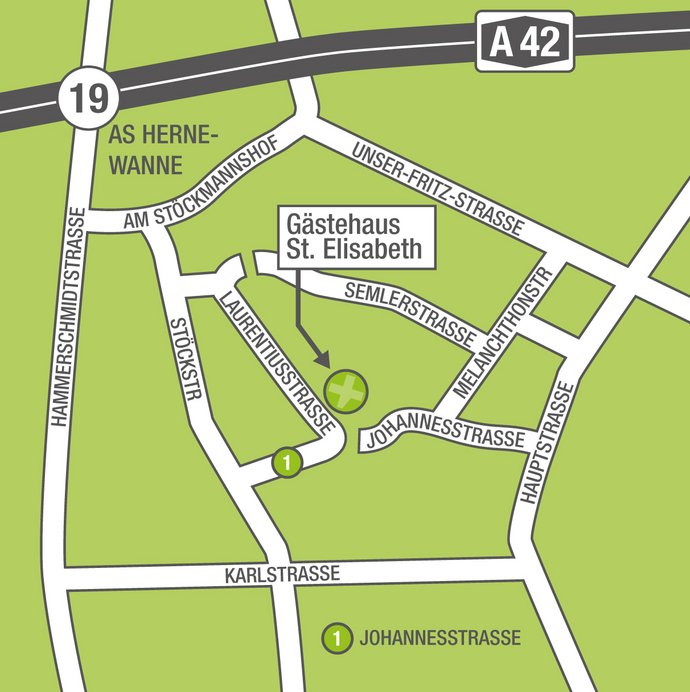 Anfahrtskarte Gästehaus St. Elisabeth