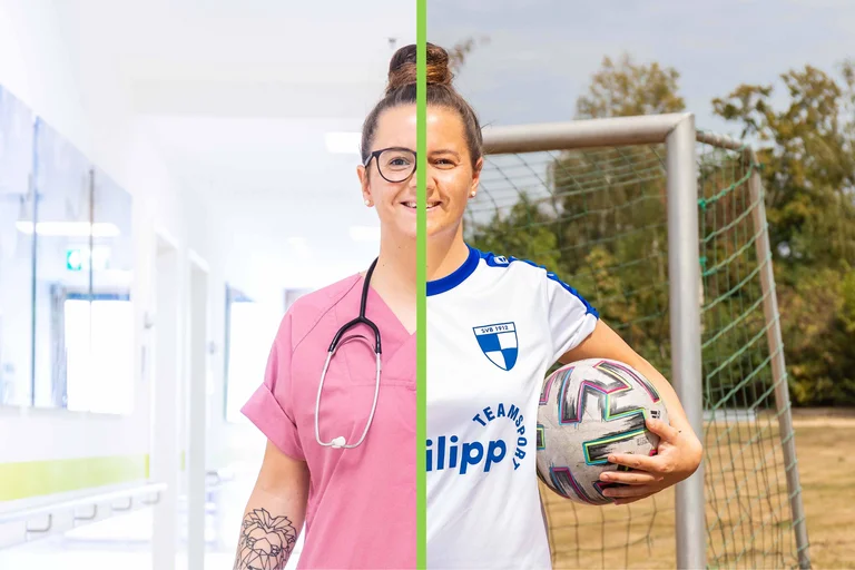 Pflegekraft Daniela Ließem in ihrem Element