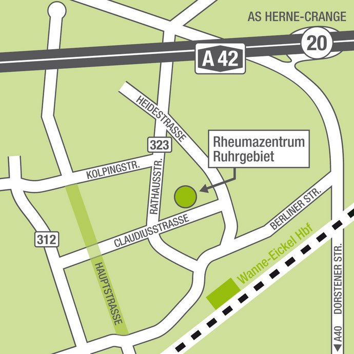 Anfahrtskarte Rheumazentrum Ruhrgebiet