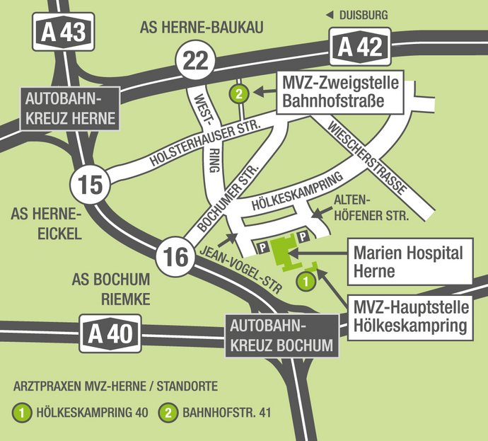Anfahrtskarte MVZ Ärzte