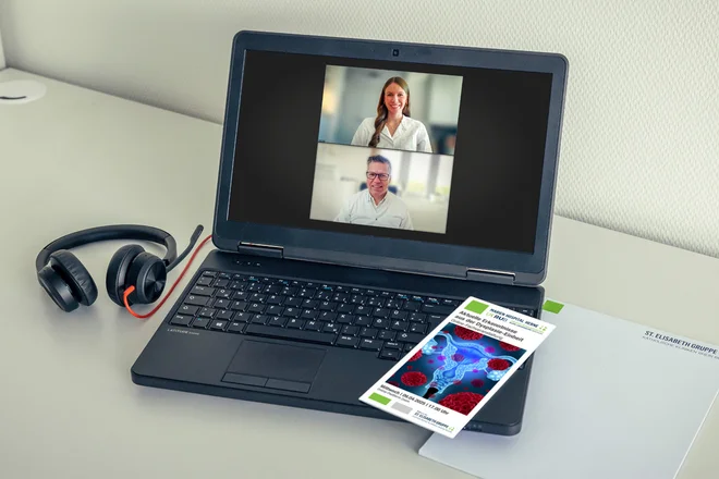 Prof. Dr. Clemens Tempfer und Dr Julia Hecken bei der Online-Veranstaltung „Aktuelle Erkenntnisse aus der Dysplasie-Einheit“