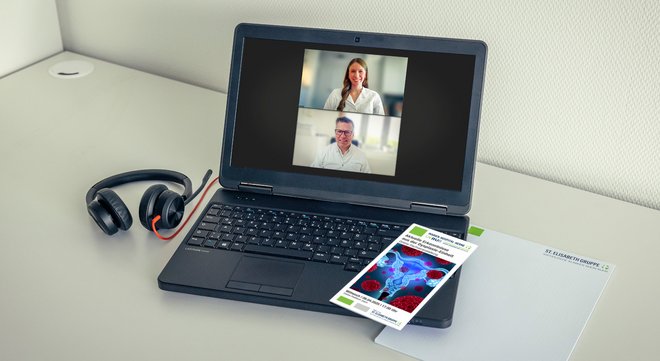 Prof. Dr. Clemens Tempfer und Dr Julia Hecken bei der Online-Veranstaltung „Aktuelle Erkenntnisse aus der Dysplasie-Einheit“