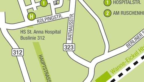 Anfahrtskarte St. Anna Hospital Herne
