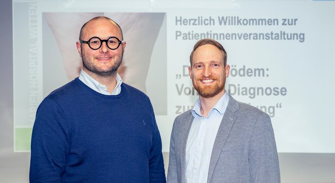 Prof. Dr. Dr. Heiko Sorg (l.), Chefarzt der Klinik für Plastische, Rekonstruktive und Ästhetische Chirurgie des Marien Hospital Witten,und Dr. Lars Hendricks (r.), Leitender Oberarzt.