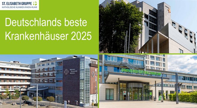 Drei Krankenhäuser der St. Elisabeth Gruppe zählen zu Deutschlands Besten Krankenhäusern 2025.